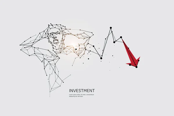 Részecske Geometrikus Művészet Vonal Pont Tőzsde Absztrakt Vektor Illusztráció Beruházás — Stock Vector