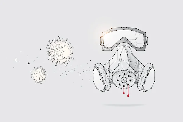 Las Partículas Arte Geométrico Línea Punto Máscara Protección Concepto Diseño — Archivo Imágenes Vectoriales