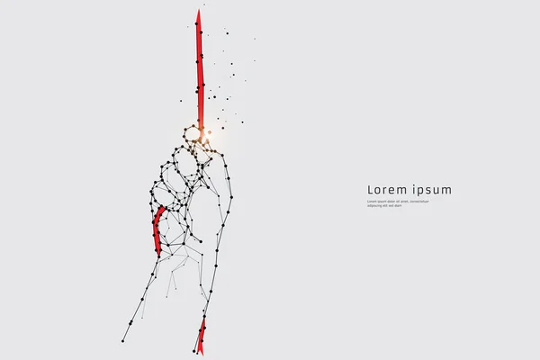 Partikel Seni Geometris Menarik Tangan Atas Gambar Vektor Abstrak Konsep - Stok Vektor