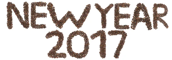 Nowy rok 2017 frazę wykonane z orzechów cedrowych — Zdjęcie stockowe