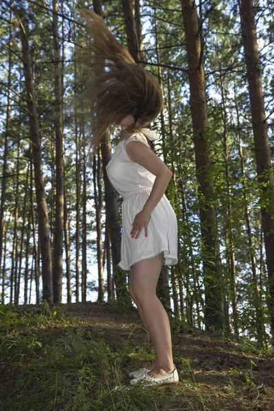 white women make fly hair in forest