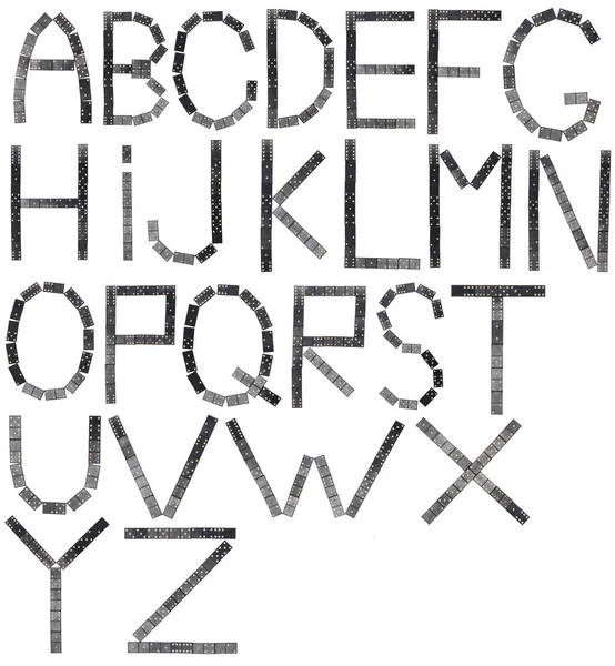 검은 도미노 타일의 전체 영어 알파벳 — 스톡 사진