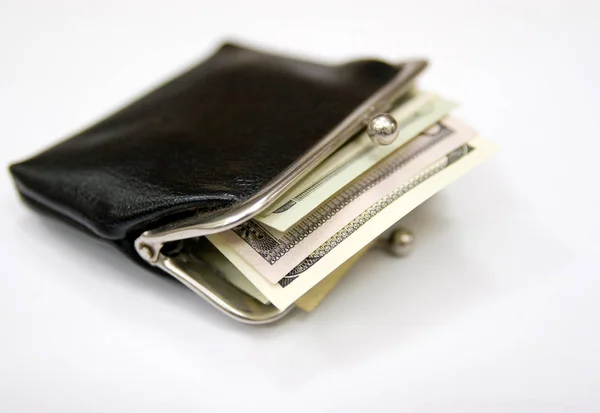 Vintage purse with money Stock Picture