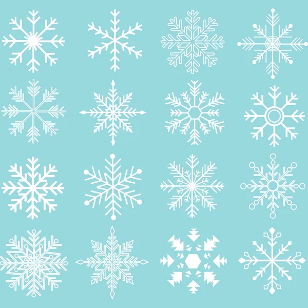 Snöflingor siluett samlingar — Stock vektor