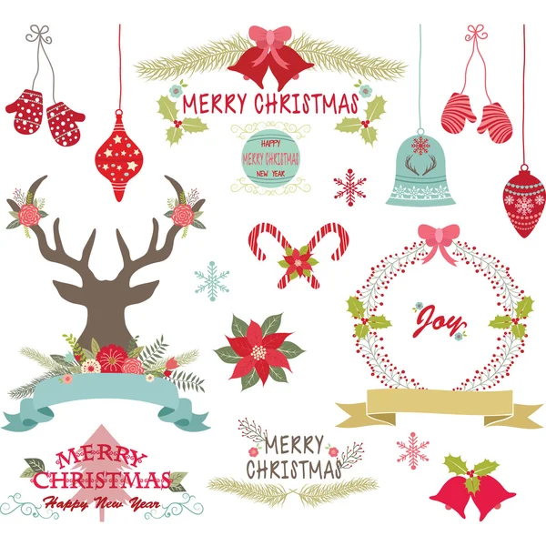 Merry Christmas, Christmas çiçekler, geyik, rustik Noel, çelenk, Noel dekorasyonu ayarla