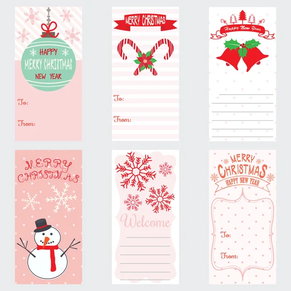 Neşeli Noel ve mutlu yeni yıl Card.Christmas Invitation.Christmas tebrik kartı için şablon Hediyelik Etiketler, hurda rezervasyon, kart Making.Vector illüstrasyon