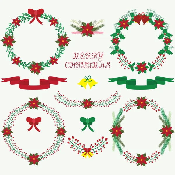 Christmas Floral collections — Stock Vector