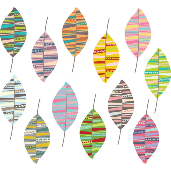 Tribal Leaf mönster samling — Stock vektor