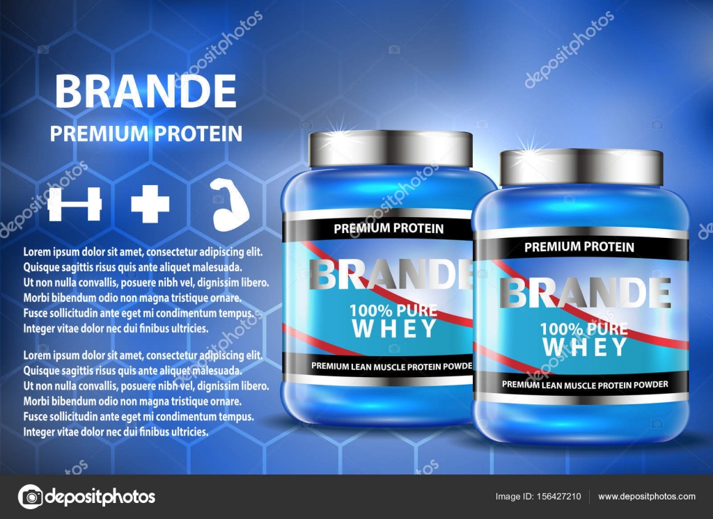 Premium Vector  Whey protein isolated on white background. sports