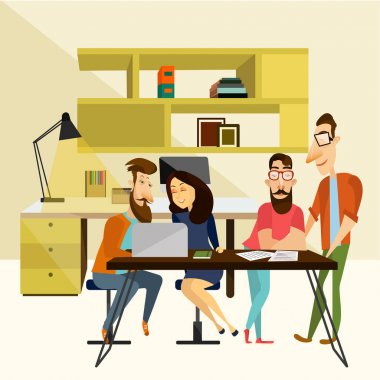 Ofis takım kavramı vektör çizim