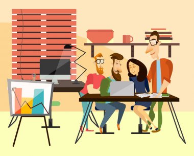 Ofis takım kavramı vektör çizim