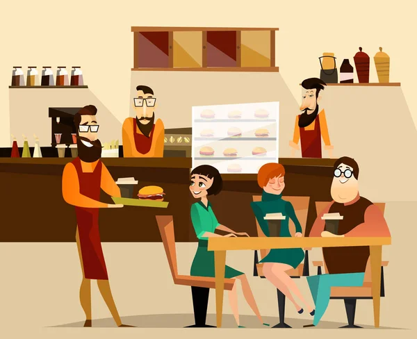 Burger bar conceito vetor ilustração —  Vetores de Stock
