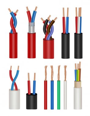 Vektör elektrik kablo Icon set