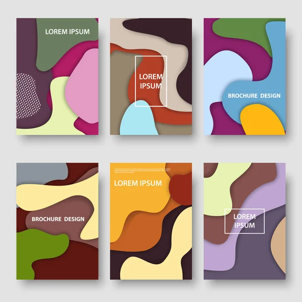 Vector moderno color abstracto fondo folleto plantillas conjunto — Archivo Imágenes Vectoriales