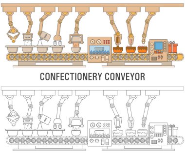 Pasta makinesi konsepti vektör çizim düz lineer tarzda yazdırma