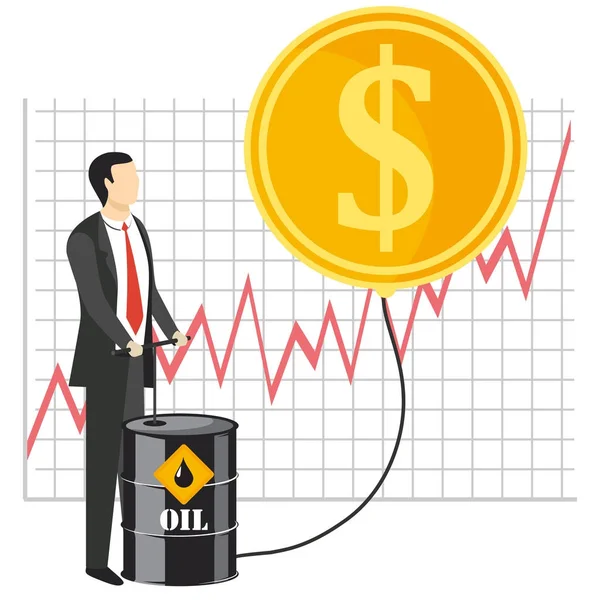 Rise of oil prices concept vector illustration — Stock Vector