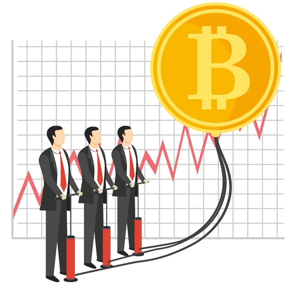 Bitcoin růst koncept vektorové ilustrace — Stockový vektor