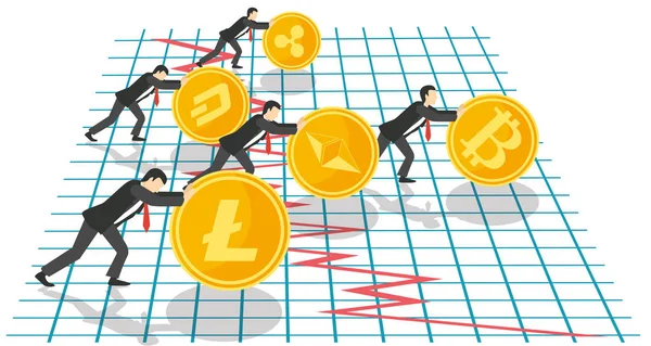 Bitcoin growth concept vector illustration — Stock Vector