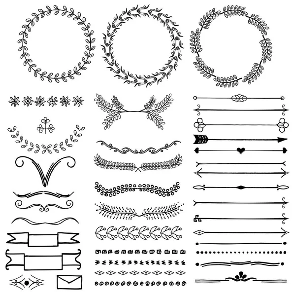Векторный набор декоративных символов ручной работы — стоковый вектор