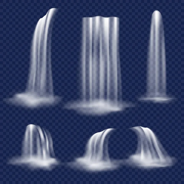 Ensemble de cascade réaliste vectoriel — Image vectorielle