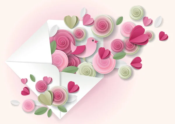San Valentino biglietto di auguri vettoriale carta arte illustrazione — Vettoriale Stock
