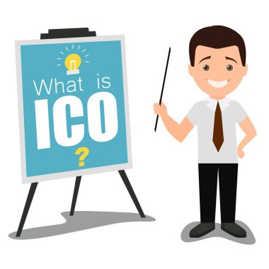 ICO iş sunu kavramı vektör düz çizim
