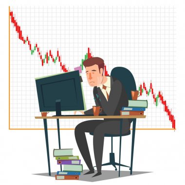Borsa, yatırım ve ticaret kavramı vektör çizim