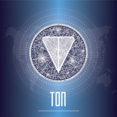 Telgraf açın ağ Ton cryptocurrency vektör çizim