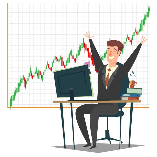 Mercado de valores, inversión y comercio vector concepto ilustración — Vector de stock