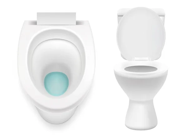 Ikony biały WC wektor zestaw realistyczne ilustracje — Wektor stockowy