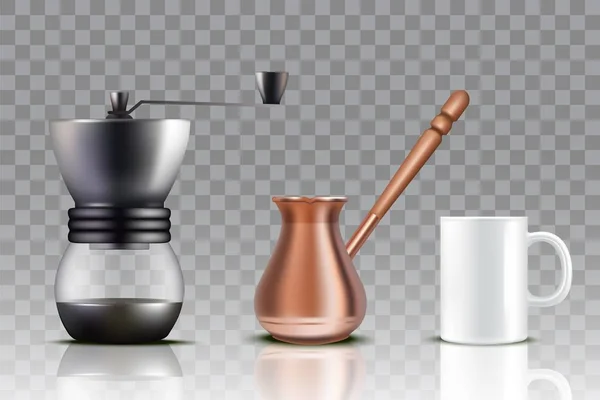 Turkiskt kaffe set, realistiska vektorillustration — Stock vektor