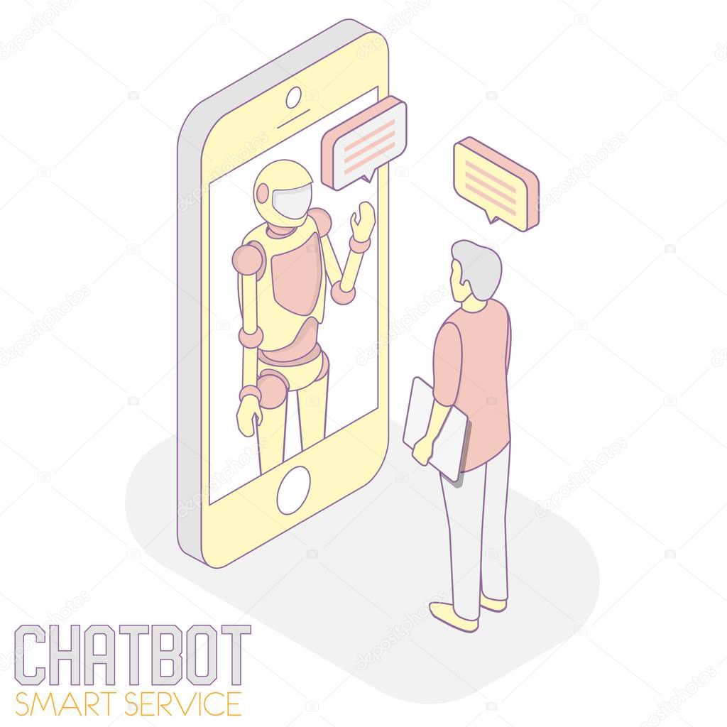 Chatbot service vector isometric illustration