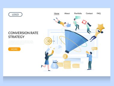 Dönüştürme hızı stratejisi web sitesi iniş sayfası şablonu