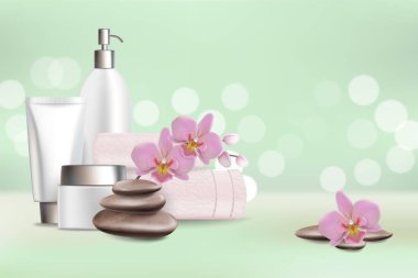 Spa salon hizmetleri vektör poster tasarım şablonu