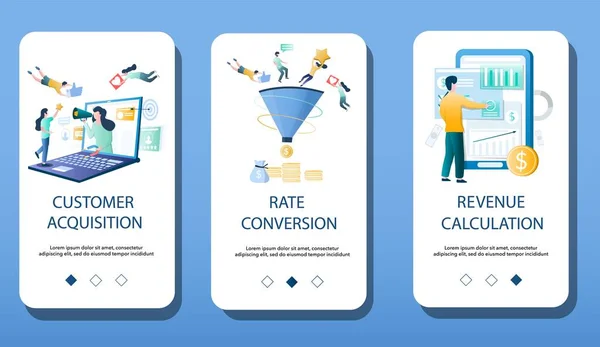 Ekonomihantering mobil app onboarding skärmar vektor mall — Stock vektor