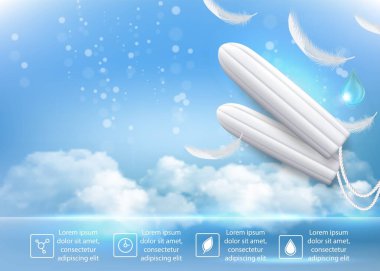 Hijyen tamponları vektör reklam poster tasarım şablonu