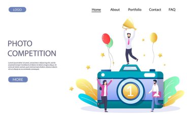 Fotoğraf yarışması web sitesi iniş sayfası şablonu