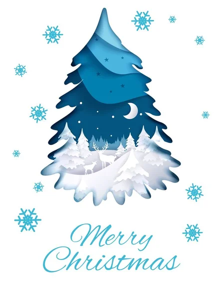 Merry Christmas and Happy New Year greeting card vector template — Stock Vector