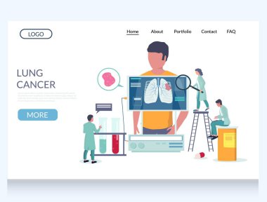 Akciğer kanseri web sitesi iniş sayfası şablonu