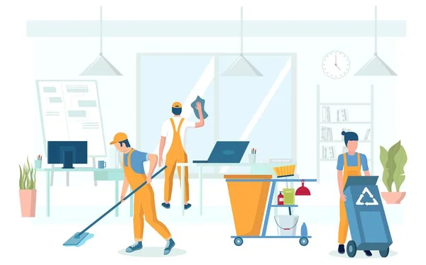 Professional office cleaning services vector concept illustration — 스톡 벡터