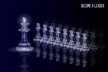 Liderlik iş konsepti, vektör çokgen sanat çizimi