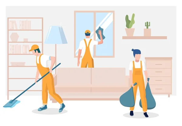 Servicios profesionales de limpieza en el hogar vector concepto ilustración — Archivo Imágenes Vectoriales
