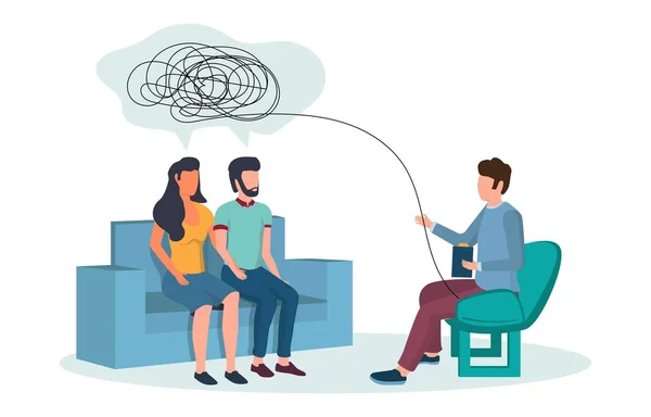 Family psychotherapy vector concept for web banner, website page — 스톡 벡터
