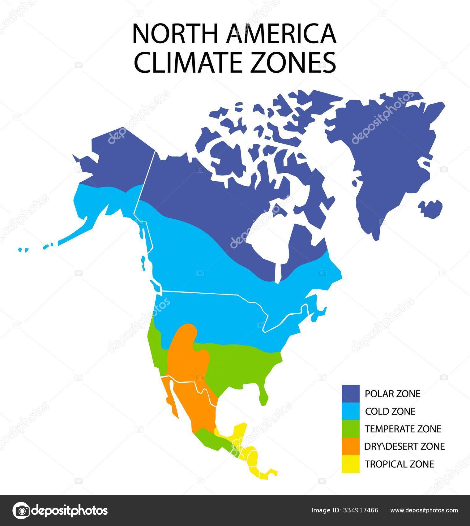 North America Climate Zones Map Vector Geographic Infographics Stock Vector Image By C Siberianart