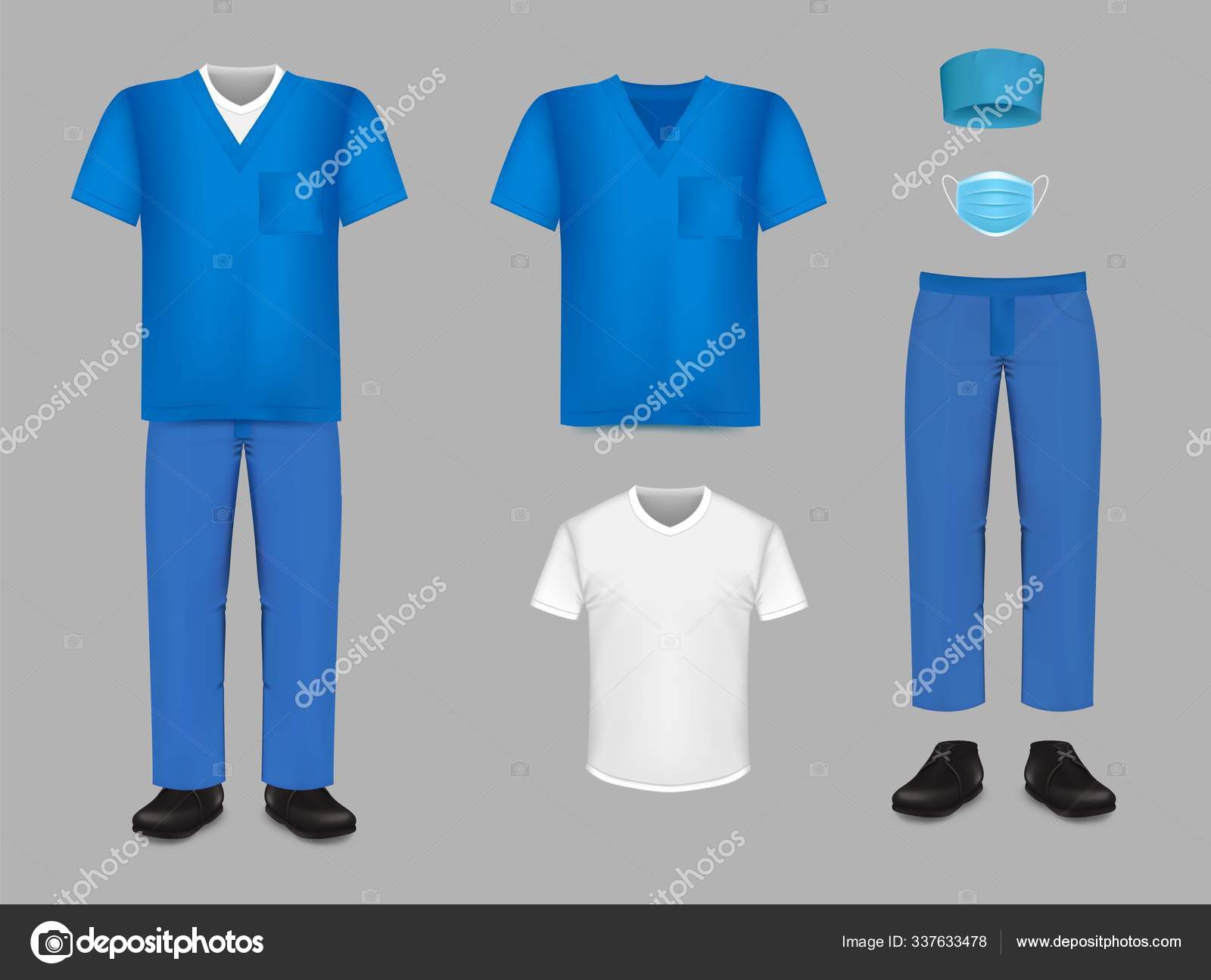 Download Medical Uniform Scrub Set Vector Isolated Illustration Stock Vector Royalty Free Vector Image By C Siberianart 337633478