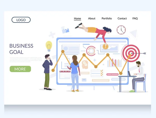 Business goal vector website landing page design template — Stock Vector