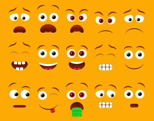 Emoji simge oluşturucu, vektör illüstrasyonu için yüzleri — Stok Vektör