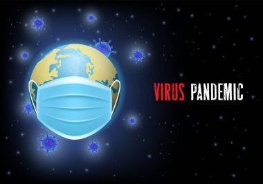 Corona virüsü pandemik taşıyıcı posteri, afiş şablonu