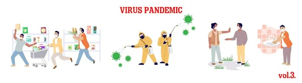 Corona virus pandemic preventive measures, vector flat isolated illustration — Stock Vector