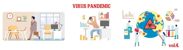Pencegahan pandemi virus Corona, ilustrasi terisolasi vektor datar - Stok Vektor